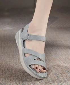 06WaSIKETU Brand Summer Fashion Leisure Wedge Sandals Women Sewing Thread Adjustable Hook Loop Light Anti slide