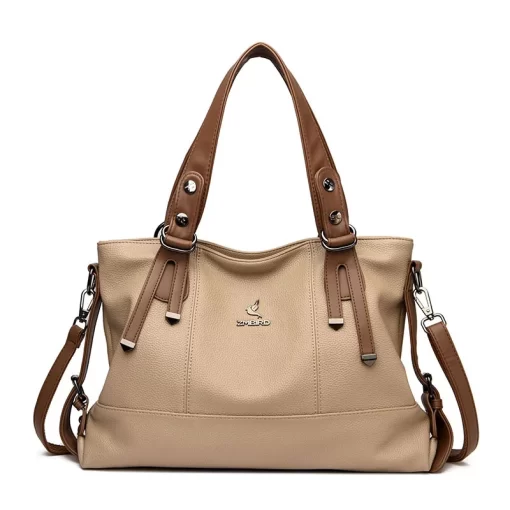 06p2NEW Brands Soft Leather Handbags for Women Vintage Shoulder Tote Bag Luxury Designer Ladies Large Capacity