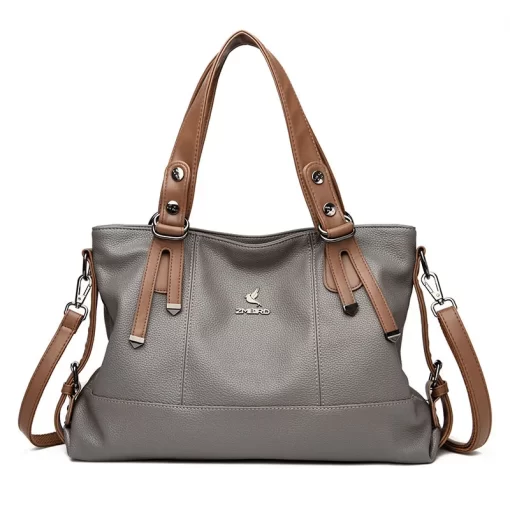 0vSeNEW Brands Soft Leather Handbags for Women Vintage Shoulder Tote Bag Luxury Designer Ladies Large Capacity