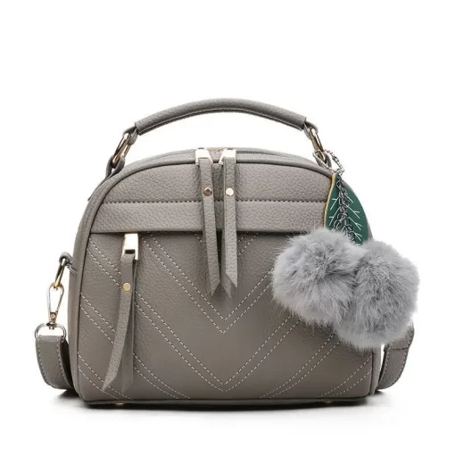3rL5Yogodlns Luxury Embroidery thread Handbag Female PU Leather Shoulder Bag Hair Ball Crossbody Bag Trendy New