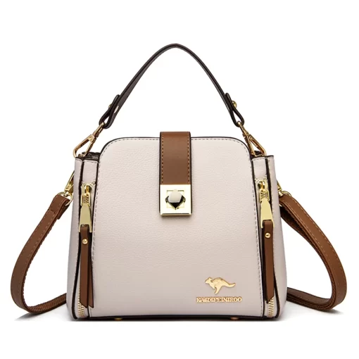 4Vl8High Quality Leather Handbag Purse Women Bag Trend Luxury Designer Shoulder Crossbody Sac Ladies Branded Messenger