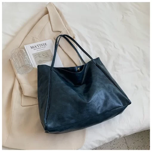 4mPBWomen Tote Bag Fashion Underarm Pouch Large Capacity Soft Pu Leather Shoulder Bag Retro Crossbody Bag