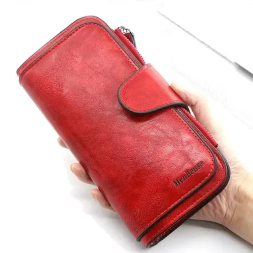 5bSzWomen s wallet made of leather Wallets Three fold VINTAGE Womens purses mobile phone Purse Female