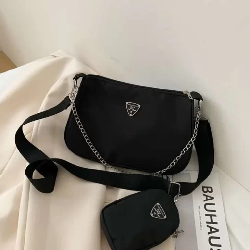 60pXWoman Female Fashion Causal Handbag Set Crossbody Bags Shoulder Handbags 2in1 Sling Bag Trend Hand Bag