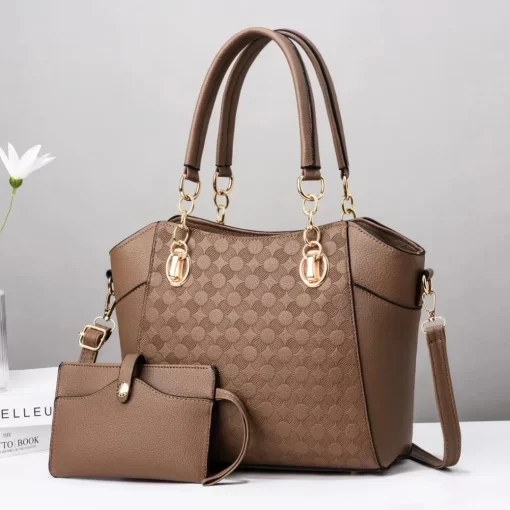67LILeather Texture High Quality Tote Handbag Women s Fashion Chain Single shoulder Crossbody Composite Bag Versatile