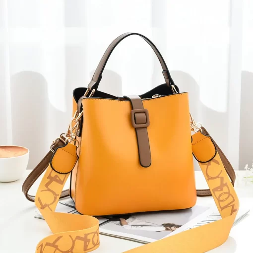 6yOnBags for Woman Luxury Famous Brands Trend 2023 Designer Handbags Leather Bucket Shoulder Messenger Bag White