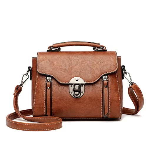 78RZWomen s Handbag New PU Leather Fashion Lock Design Large Capacity Shoulder Bag Female Crossbody Tote