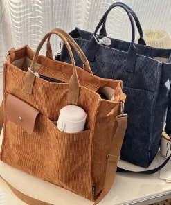 7byPHylhexyr Women s Square Portable Shoulder Bag Fashion Corduroy Crossbody Bags Daily Casual Tote Simple Handbag