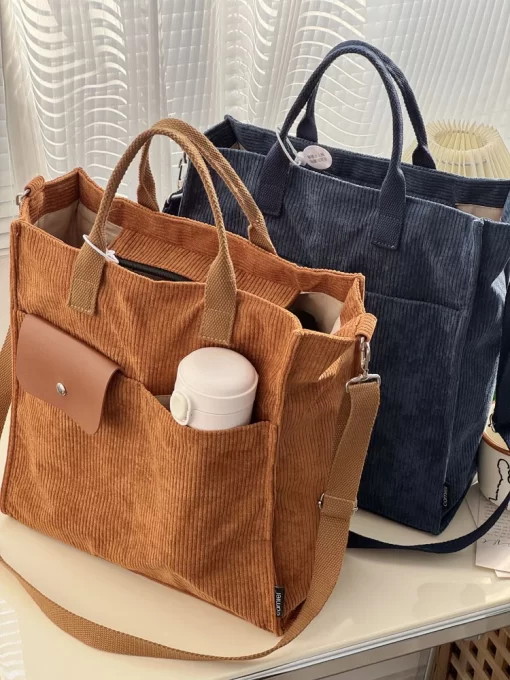7byPHylhexyr Women s Square Portable Shoulder Bag Fashion Corduroy Crossbody Bags Daily Casual Tote Simple Handbag