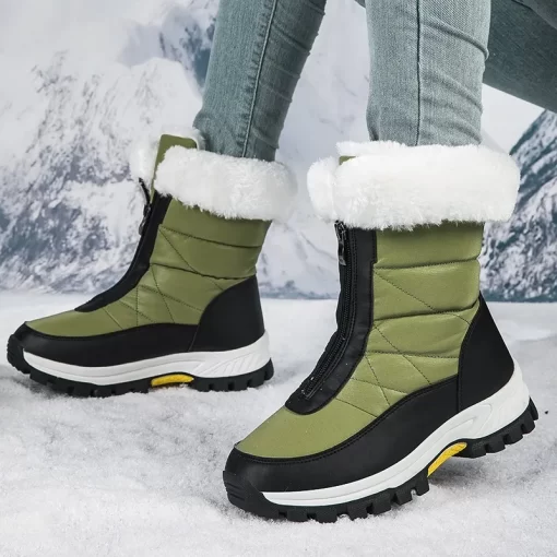 893uWinter Shoes Waterproof Boots Women Snow Boots Plush Warm Ankle Boots For Women Female Cotton Shoes