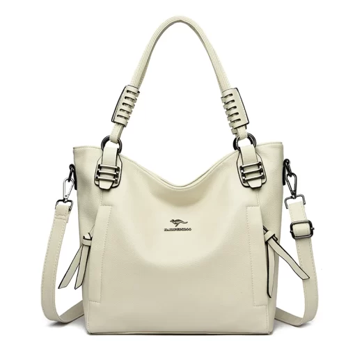 8FmlLuxury Soft Genuine Leather Handbag Fashion Women Shoulder Messenger Bag Solid Color Cowhide Tote Fashion Female