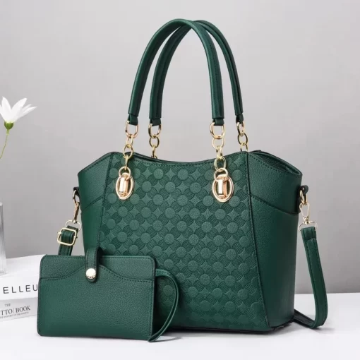 95AoLeather Texture High Quality Tote Handbag Women s Fashion Chain Single shoulder Crossbody Composite Bag Versatile