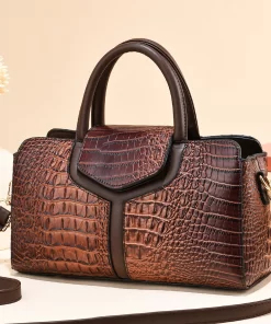 9OfXTRAVEASY Summer Casual Vintage Top Handle Bags for Women Fashion Alligator Large Capacity Female Shoulder Bags