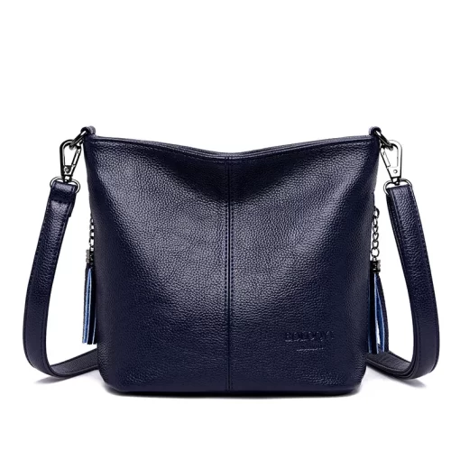 BJ2BGenuien Tassels Ladies Hand Crossbody Bags For Women Leather Luxury Purses And Handbags Women Shoulder Bags