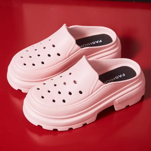 C2npGarden Clogs Shoes Chunky Platform Slippers Women Summer 2023 High Heel Thick Sole Slides Shoes Eva