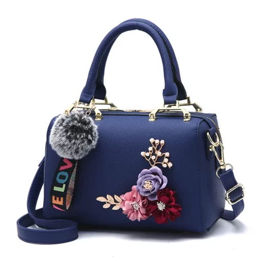 DtUA2022 New Fashion Flowers Designer Pu Leather Crossbody Bags for Women Vintage Small Shoulder Handbags Female