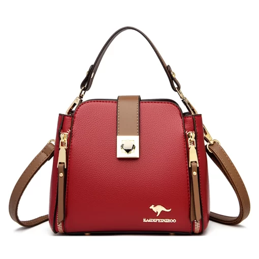 Dv57High Quality Leather Handbag Purse Women Bag Trend Luxury Designer Shoulder Crossbody Sac Ladies Branded Messenger