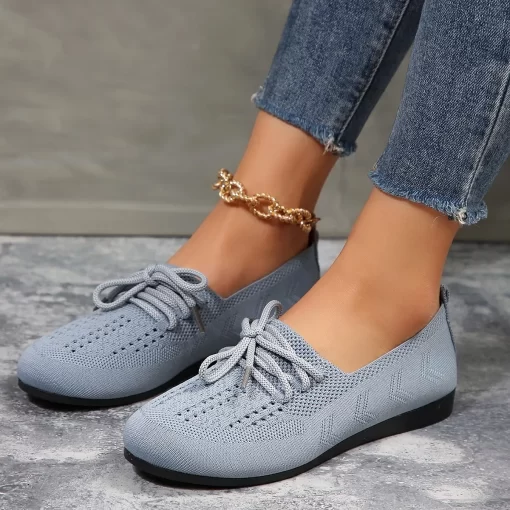 EDiFNew Women Flats Shoes New Spring Mesh Sneakers Fashion Platform Breathable Casual Ladies Walking Loafer Shoes