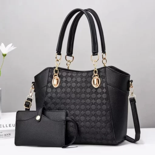 Eh1iLeather Texture High Quality Tote Handbag Women s Fashion Chain Single shoulder Crossbody Composite Bag Versatile