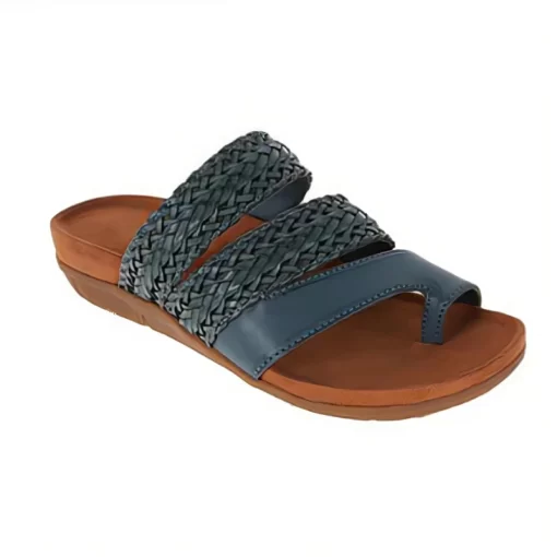 EwX1Plus Size Flip Flops for Women Handmade Solid Color Slippers Flat Bottom Lightweight Non slip Beach