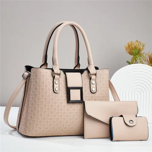 FkOcWeaving Texture Ladies Business Tote Handbag High Quality Light Luxury Crossbody Composite Bag Retro Fashion Single