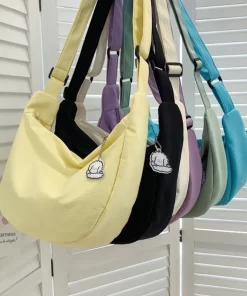 Gf8sShoulder Bags Women Solid Harajuku All match Simple Multifunction Handbags Large Capacity Crossbody Bags for Women