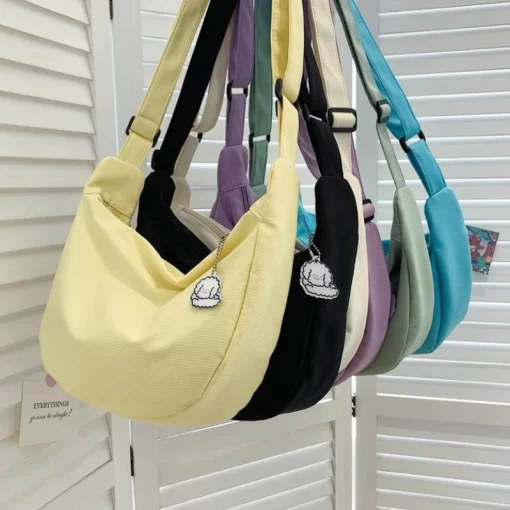 Gf8sShoulder Bags Women Solid Harajuku All match Simple Multifunction Handbags Large Capacity Crossbody Bags for Women