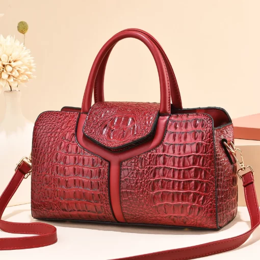 I2YcTRAVEASY Summer Casual Vintage Top Handle Bags for Women Fashion Alligator Large Capacity Female Shoulder Bags