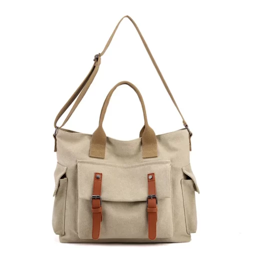I5X4Canvas Women s Bag Large Capacity Shoulder Bag Crossbody Handbag Simple Retro Tote Mom s Bag