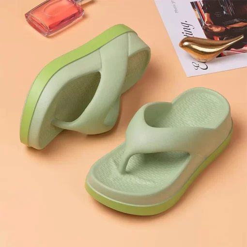 IpF7women s flip flops summer outdoor and indoor thick soled sandals 5cm increase height slippers for