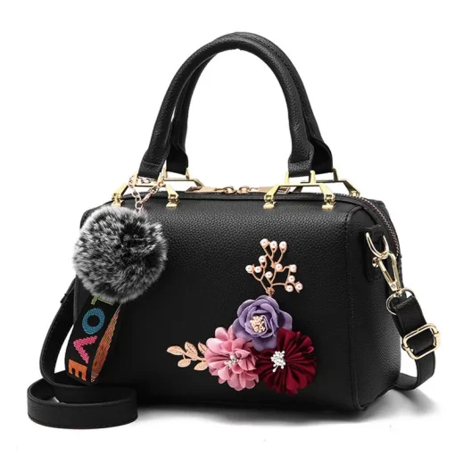 KaPK2022 New Fashion Flowers Designer Pu Leather Crossbody Bags for Women Vintage Small Shoulder Handbags Female