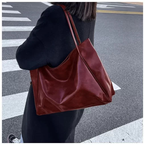 LKOlWomen Tote Bag Fashion Underarm Pouch Large Capacity Soft Pu Leather Shoulder Bag Retro Crossbody Bag