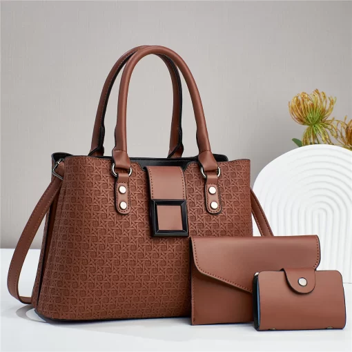 NSTHWeaving Texture Ladies Business Tote Handbag High Quality Light Luxury Crossbody Composite Bag Retro Fashion Single