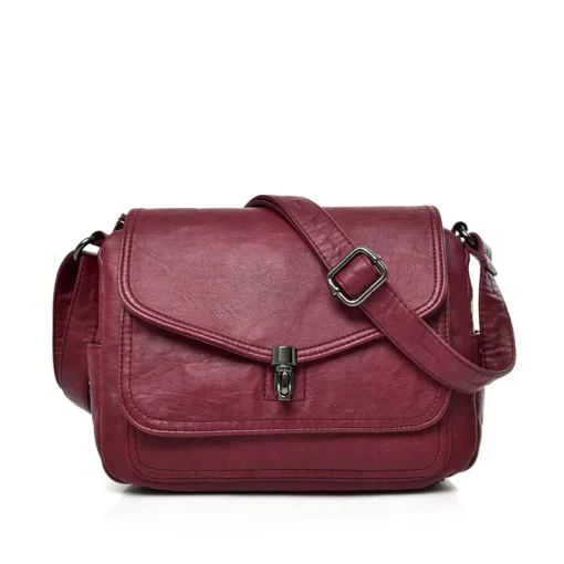 OHTBWomen Fashion High Quality Leather Handbag Purses Female Retro Shoulder Crossbody Messenger Bag Luxury Designer Sac