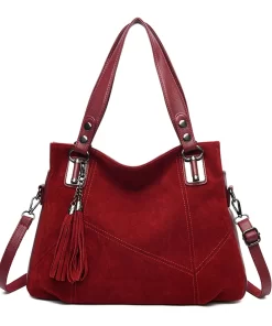 OK5uHigh Quality Wome s Soft Suede Surface Leather Shoulder Crossbody Bag Luxury Tassel Purses and Handbags