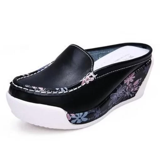 Pk51BEYARNEFlat Platform Shoes WomenSummer Spring Women s Flats Flower Print Slingbacks Ladies Casual Lazy Ladies Shoes