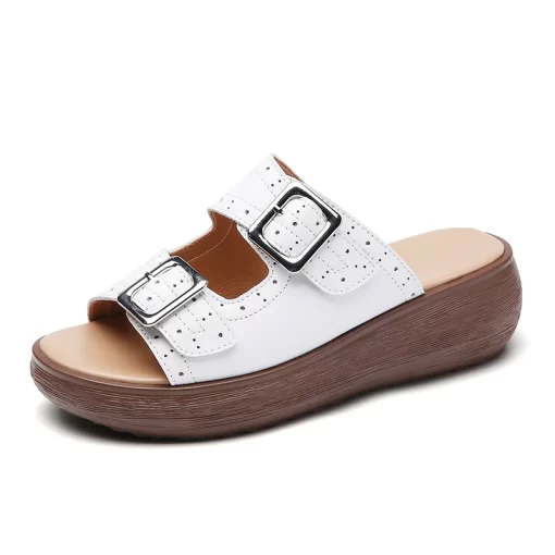 QZ2X2023 Woman Slippers Summer Platform Ladies Wedges Peep Toe Slides Female Solid Women Casual Outdoor Shoes