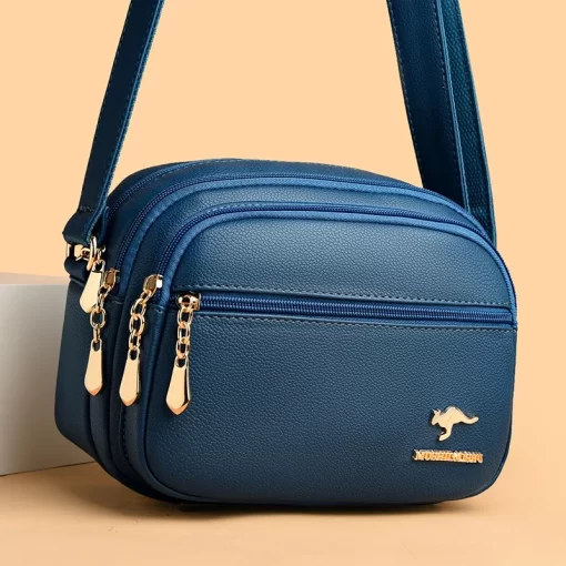 RqVcHigh Quality Soft Leather Purse Fashion Women Shoulder Messenger Bag Multi pocket Wear resistant Bag Luxury