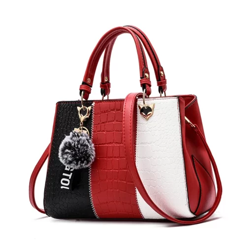 SHQgNewposs Women s Handbags Leather Stitching Wild Bags for Women 2022 Casual Tote Ladies Bags Bolsos