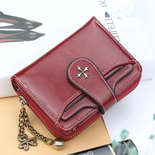 SSB1Women Wallets and Purses PU Leather Money Bag Female Short Hasp Purse Small Coin Card Holders