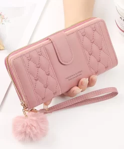 SSaNWomen Long Wallet Pu Leather Card Holder Large Capacity Hasp Zipper Coin Purse Multi Card Organizer