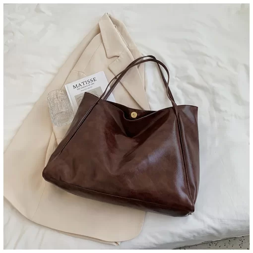 SiEsWomen Tote Bag Fashion Underarm Pouch Large Capacity Soft Pu Leather Shoulder Bag Retro Crossbody Bag