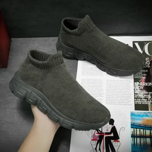 TnG1Womens Sneakers New Slip On High Tops Women Sneakers Brand Fashion Breathable Men City Leisure Sock