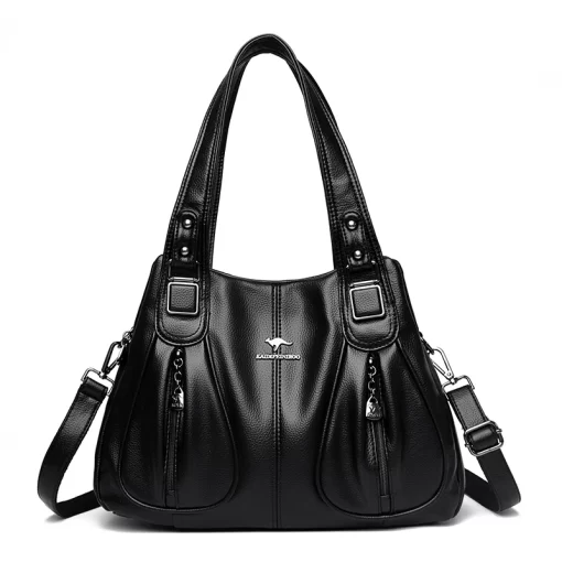 UO2e100 Genuine Leather Women Handbag Fashion Girls Top Handle Bucket Bag Soft Cowhide Female Shoulder Bags