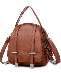 Vintage Small Shoulder Bag Women Soft PU Leather Crossbody Bag Multifunction Messenger Bag Casual Lady Handbag Bolso
