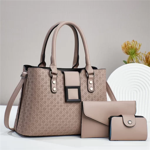 WMMpWeaving Texture Ladies Business Tote Handbag High Quality Light Luxury Crossbody Composite Bag Retro Fashion Single