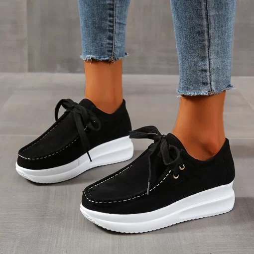 X0IOWomen s Sports Shoes Casual Sneaker Loafers Fashion Ladies Shoe Platform Sneakers Non Slip Lace up