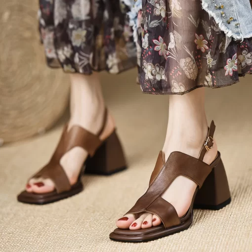 XSjiFHANCHU 2023 Women Platform Sandals High Heeled Summer Shoes Peep Toe Slip On Europea Style 34