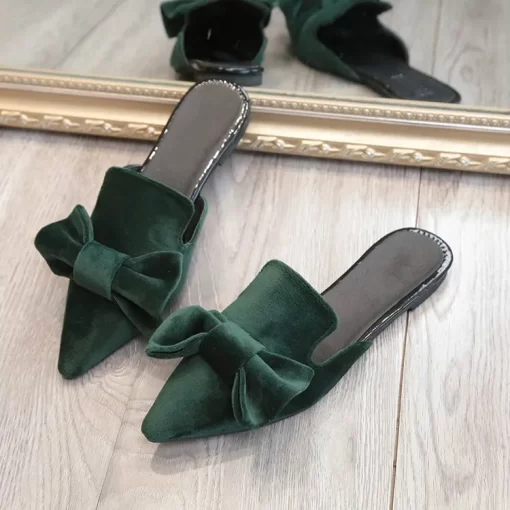 YFbl2020 New Bow Pointed Slippers Female Summer Fashion Ping Baotou Slippers Outer Wear Slipper