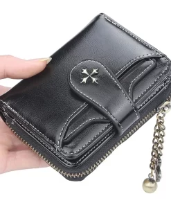 ZAXuWomen Wallets and Purses PU Leather Money Bag Female Short Hasp Purse Small Coin Card Holders
